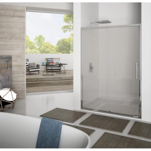 t.b.t. Porta doccia scorrevole in bagno moderno.