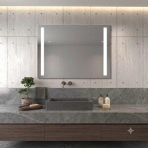 Specchio 2 fasce satinate retroilluminate led 135x70 cm