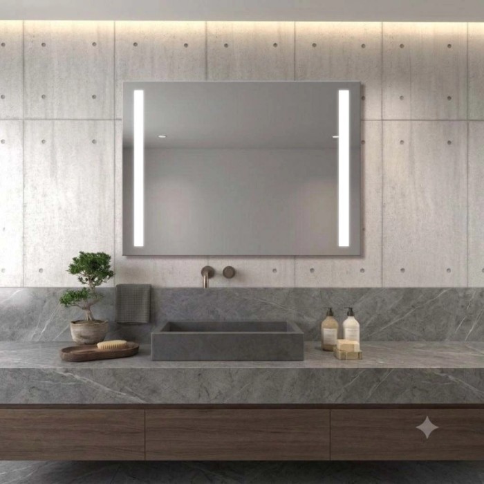 Specchio 2 fasce satinate retroilluminate led 135x70 cm