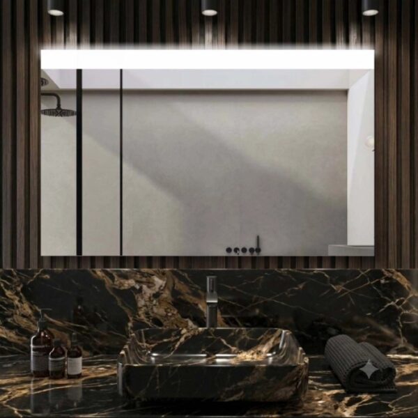 Specchio fasce satinata retroilluminata led sopra Zone 120x70 cm