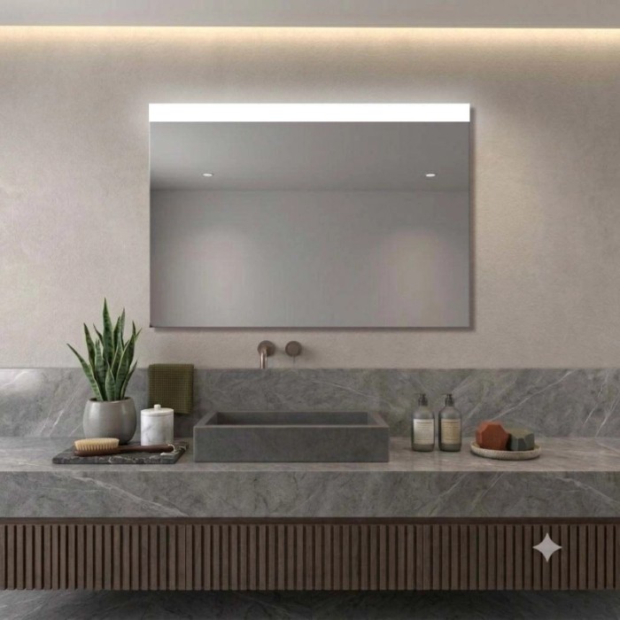 Specchio fascia satinata retroilluminata led 140x70 cm