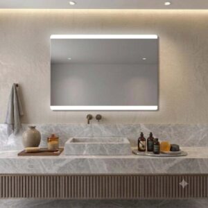 Specchio con filo lucido retroilluminato led Dual 140x70 cm