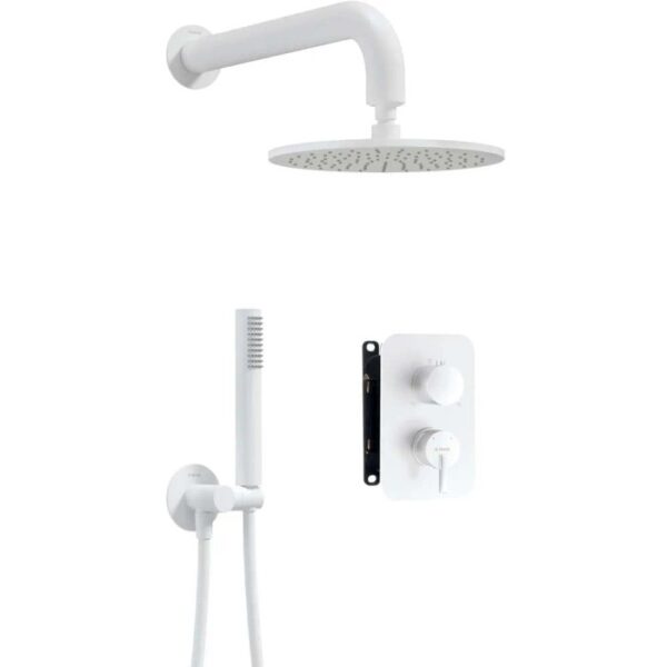 Set doccia incasso Idrostile Limonar con box e soffione 250 mm bianco