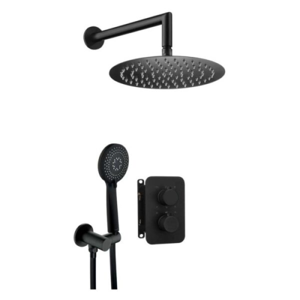 Set doccia termostatico incasso Idrostile Camarioca box 300 mm nero