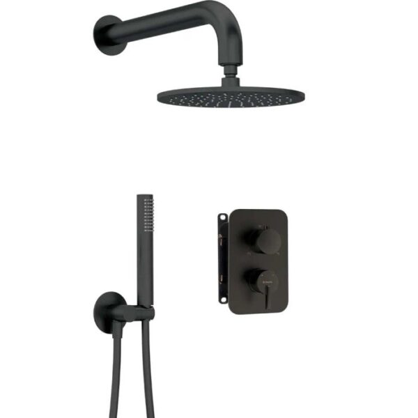 Set doccia incasso Idrostile Limonar con box e soffione 250 mm nero