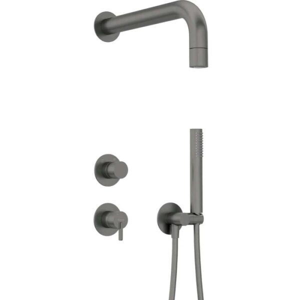 Set doccia incasso Idrostile Limonar con soffione 42 mm titanio