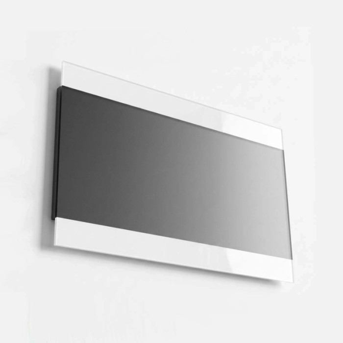 Specchio fasce satinate retroilluminate led sopra e sotto Zone 90x70 cm