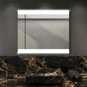 Specchio fasce satinate retroilluminate led sopra e sotto Zone 90x70 cm