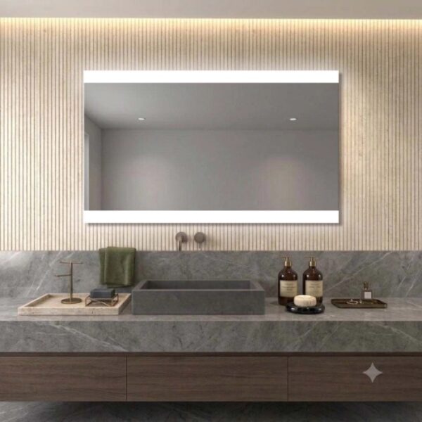 Specchio con fasce satinate retroilluminate led Zone 160x70 cm