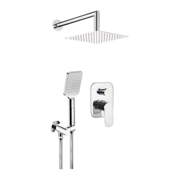 Set doccia incasso Idrostile Batalò 250x250 mm cromo