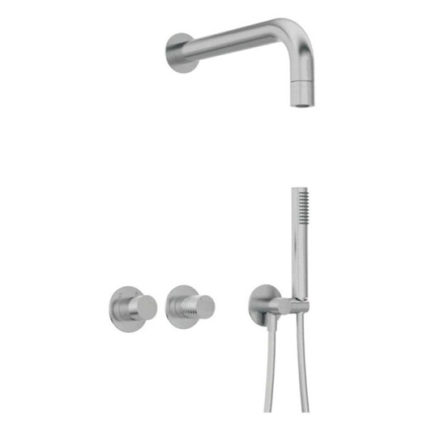 Set doccia incasso Idrostile Limonar miscelatore 42 mm acciaio spazzolato
