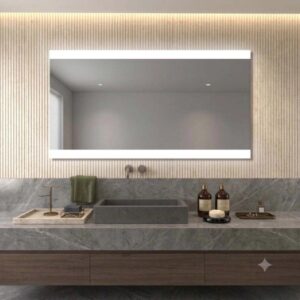 Specchio con fasce satinate retroilluminate led Zone 175x70 cm