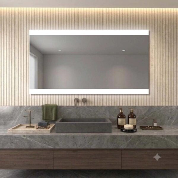 Specchio con fasce satinate retroilluminate led Zone 175x70 cm