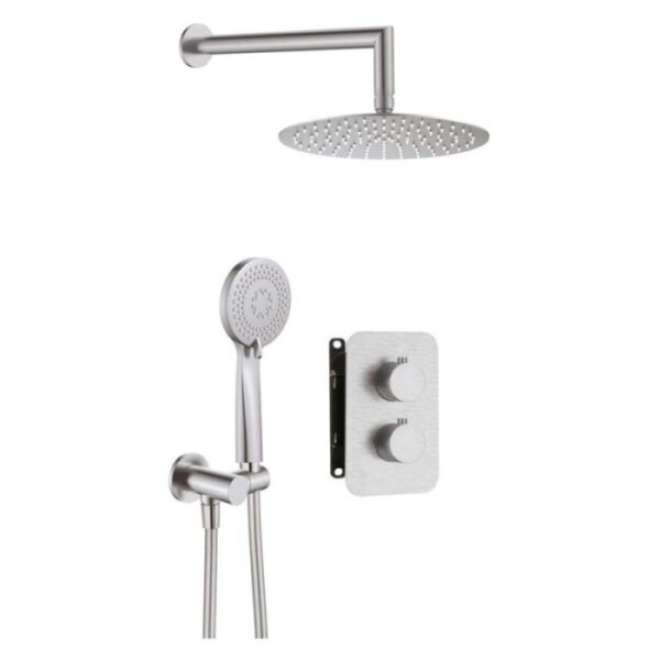 Set doccia termostatico incasso Idrostile Camarioca box 250 mm acciaio