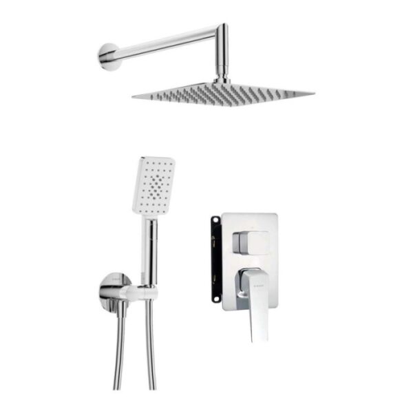 Set doccia incasso Idrostile con box 250x250 mm cromo