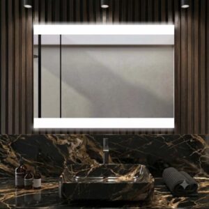 Specchio fascia satinata retroilluminata led sopra Zone 100x70 cm