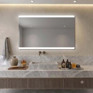 Specchio con filo lucido retroilluminato led Dual 160x70 cm