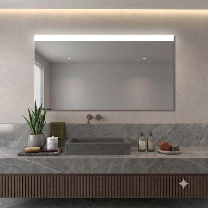 Specchio fascia satinata retroilluminata led 175x70 cm