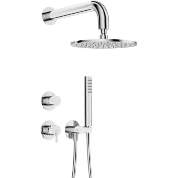 Set doccia incasso Idrostile Limonar con soffione 250 mm cromo