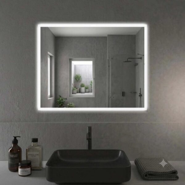 Specchio cornice satinata retroilluminato led 105x70 cm