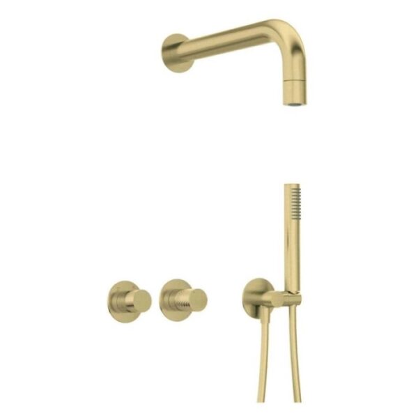Set doccia incasso Idrostile Limonar miscelatore 42 mm oro spazzolato