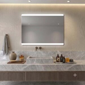 Specchio con filo lucido retroilluminato led Dual 135x70 cm