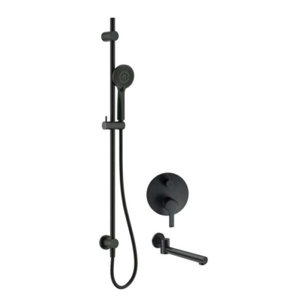 Set doccia incasso Idrostile Rodas con bocca erogazione nero