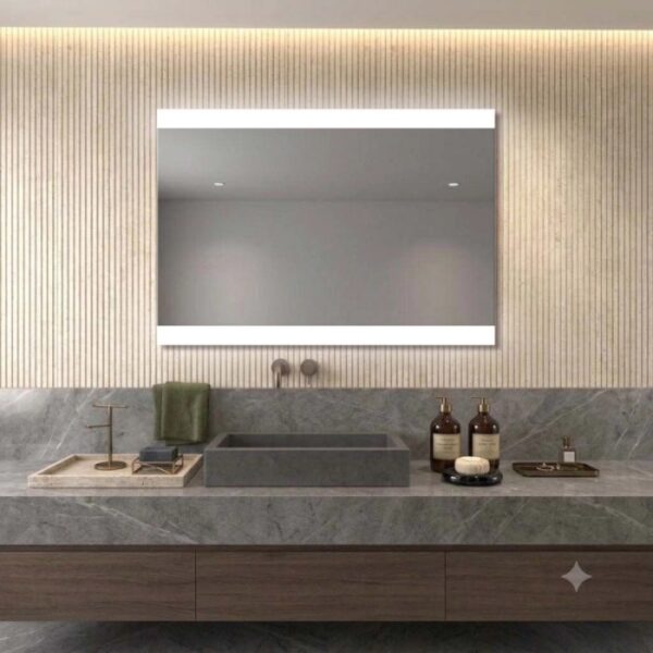 Specchio con fasce satinate retroilluminate led Zone 140x70 cm