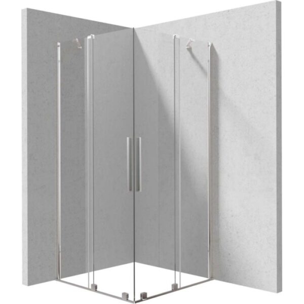 Cabina doccia quadrata Cabaiguán Idrostile vetro trasparente 800x1950 mm cromo