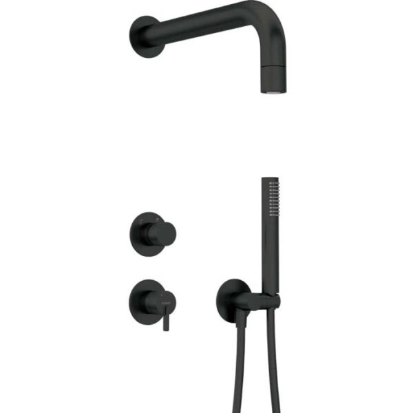 Set doccia incasso Idrostile Limonar con soffione 42 mm nero