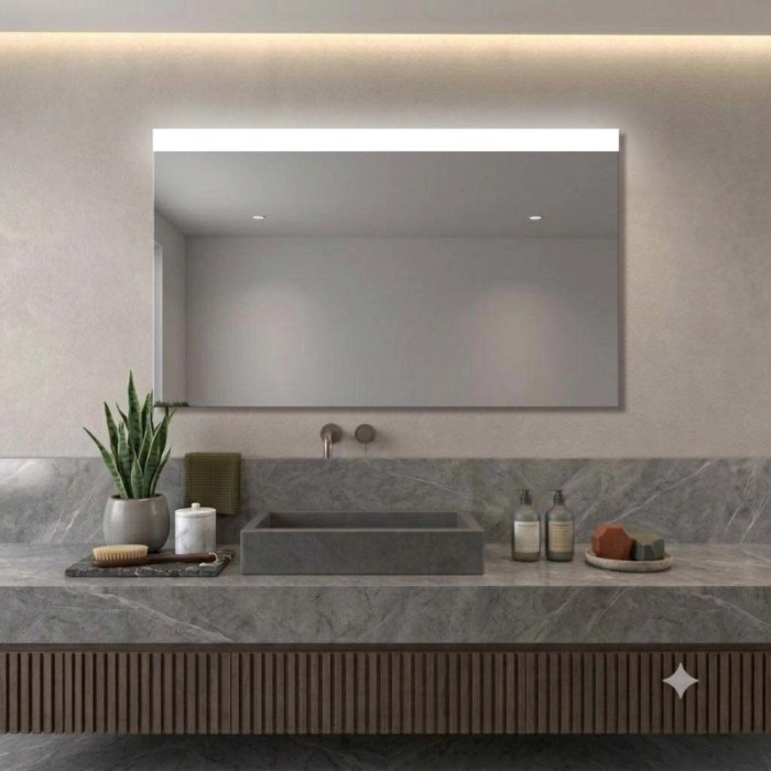 Specchio fascia satinata retroilluminata led 160x70 cm