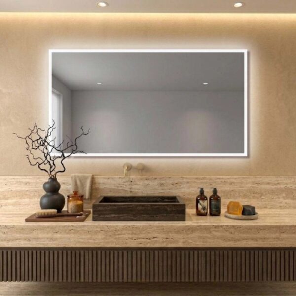 Specchio cornice satinata retroilluminato led 175x70 cm
