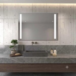 Specchio 2 fasce satinate retroilluminate led 140x70 cm