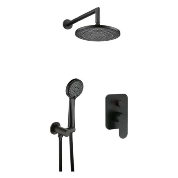 Set doccia incasso Idrostile Batabanó bis 250x250 mm nero