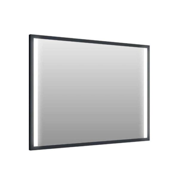 Specchio telaio perimetrale fasce lat. retroill. Noir 60xh80 cm nero opaco