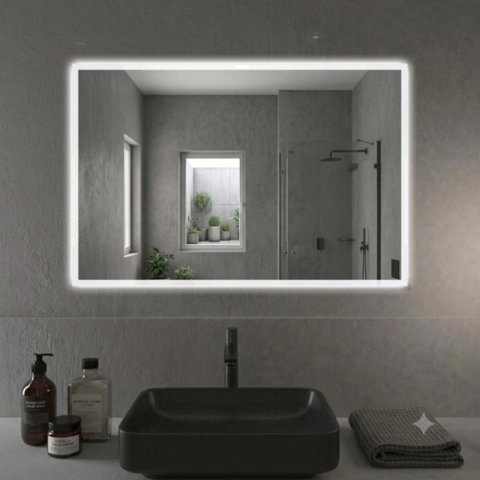 Specchio cornice satinata retroilluminato led 120x70 cm