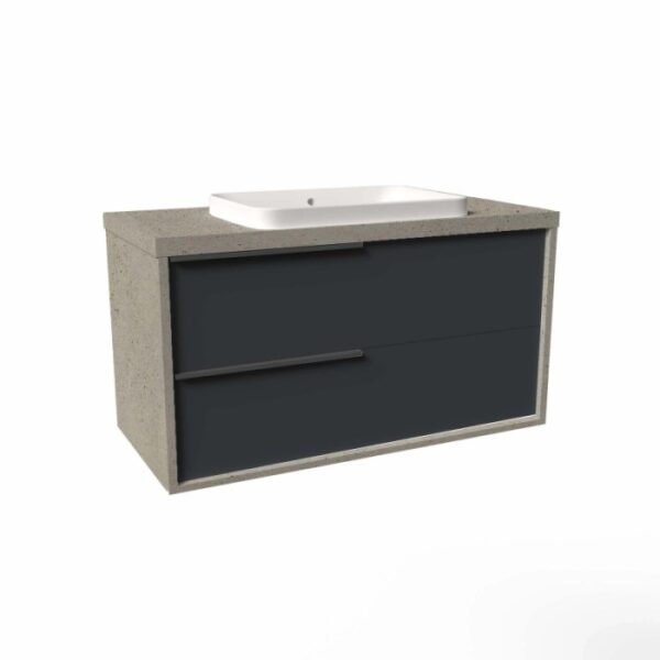 Mobile bagno base lavabo sospesa Kora H65xL101xP46 cm Pietra Grafite
