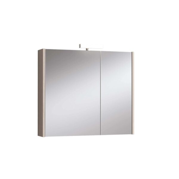 Specchiera t.b.t. con illuminazione per il bagno.