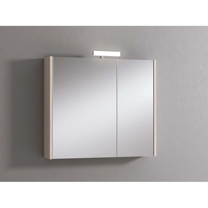 Specchiera t.b.t. con illuminazione, effetto legno.