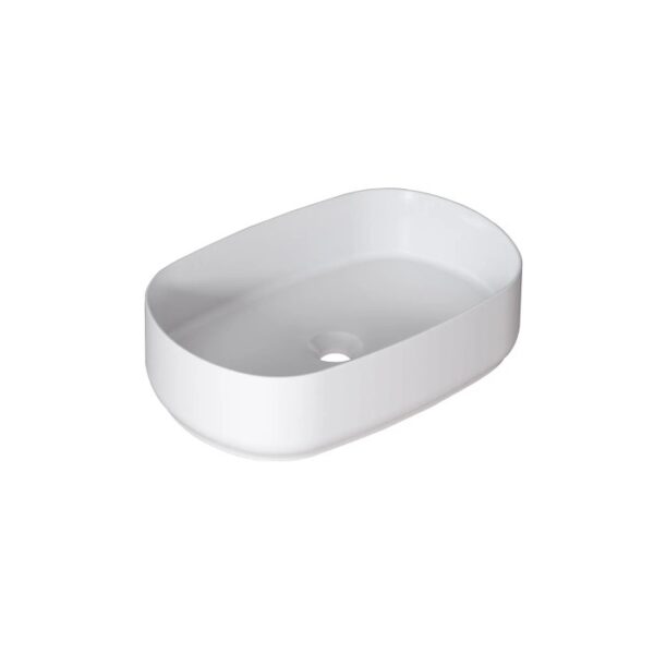 Lavabo d'appoggio t.b.t. bianco, forma ovale.