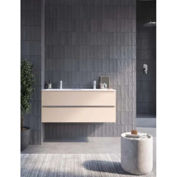 Mobile bagno sospeso beige della categoria arredo bagno per un design elegante.