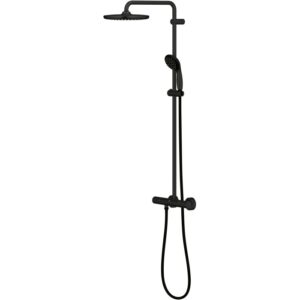 Sistema doccia nero Grohe QuickFix Vitalio Start 250 con miscelatore termostatico.