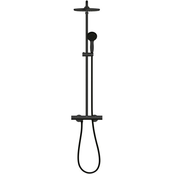 Sistema doccia nero Grohe QuickFix Vitalio Start 250 con termostato.