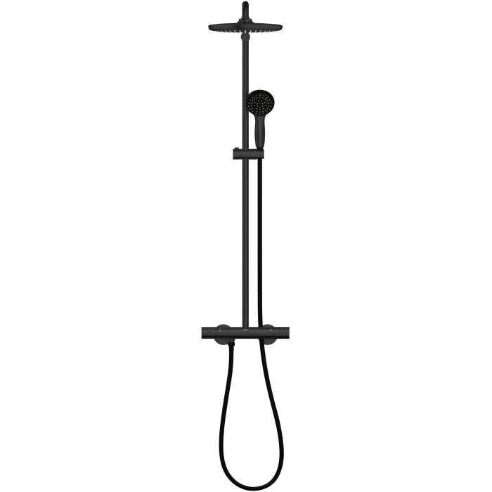 Sistema doccia nero Grohe QuickFix Vitalio Start 250 con termostato.