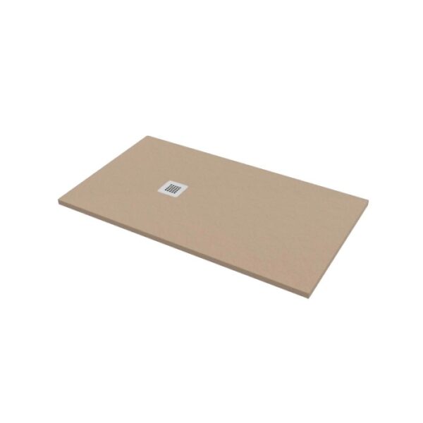 Piatto doccia beige di t.b.t. con scarico quadrato. Ideale per bagni moderni.