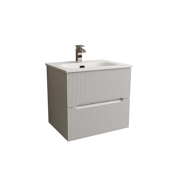 t.b.t. Mobile bagno con lavabo e rubinetto.