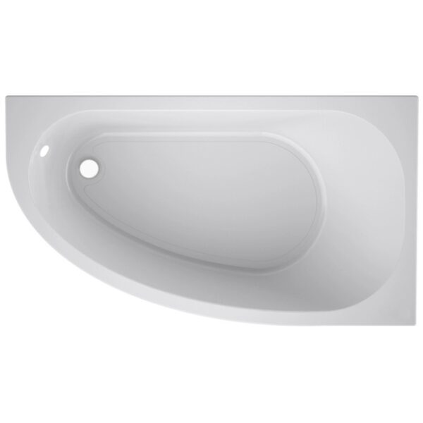 Vasca da bagno ovale, vasca in acrilico bianco per bagni rilassanti.