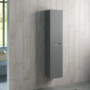 Mobile bagno sospeso grigio, parte della categoria arredo bagno.