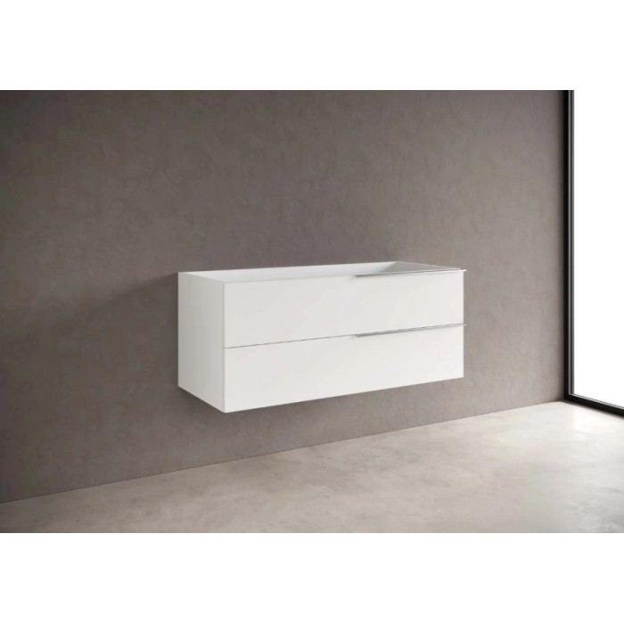 Mobile bagno sospeso t.b.t. bianco con due cassetti per arredo bagno.