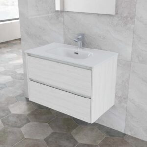 Mobile bagno base lavabo sospesa Ness 81 2/C creme 81x46 cm